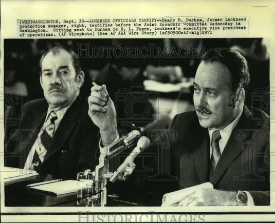 1971 Press Photo Henry M Durham, former Lockheed production manager, H. L. Poore- Historic Images