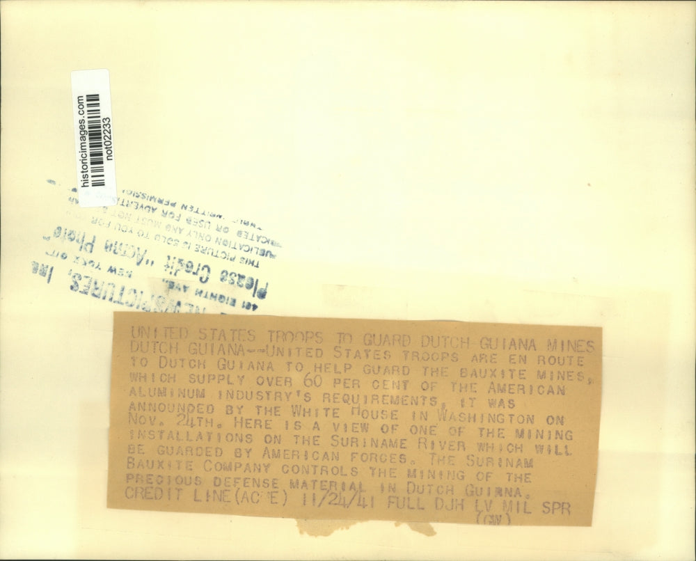 1941 Press Photo Mining installation on Suriname River in Dutch Guiana