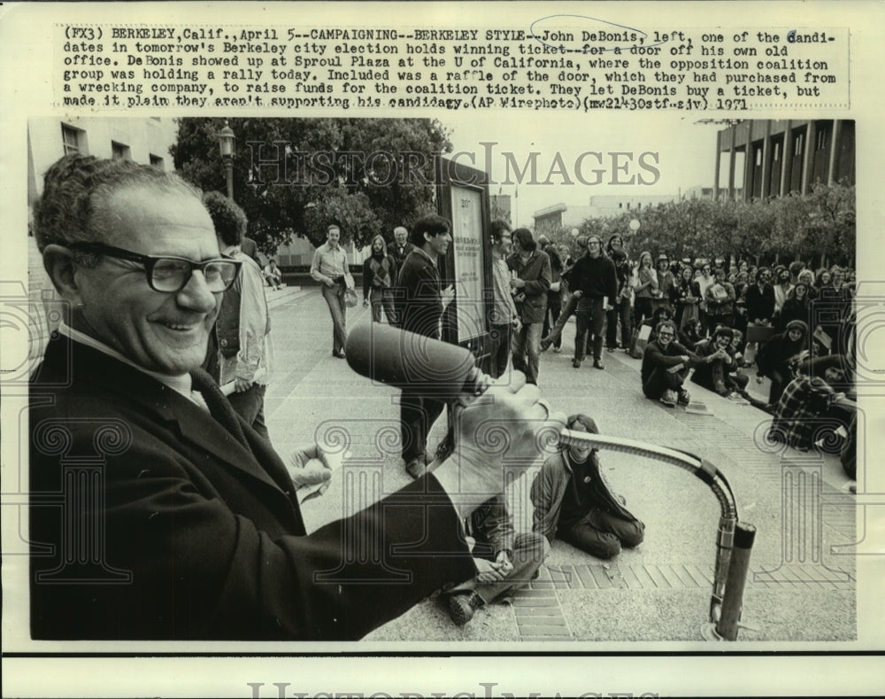 1971 Press Photo John DeBonis Candidate in Berkeley City Election - Historic Images