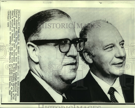 1970 Press Photo Israeli & West German Diplomats at Bonn News Conference - Historic Images