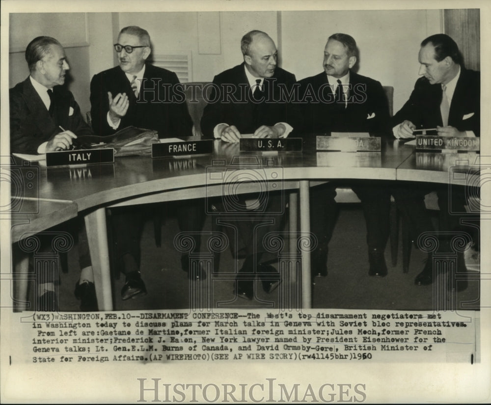1950 Press Photo West&#39;s Top Disarmament Negotiators Meet In Washington, D.C.