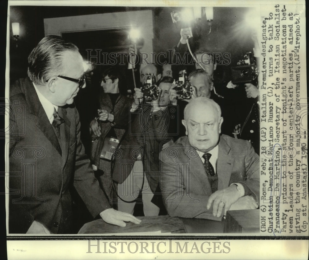 1970 Press Photo Italian Premier-designate Christian Democrat Mariano Rumor- Historic Images