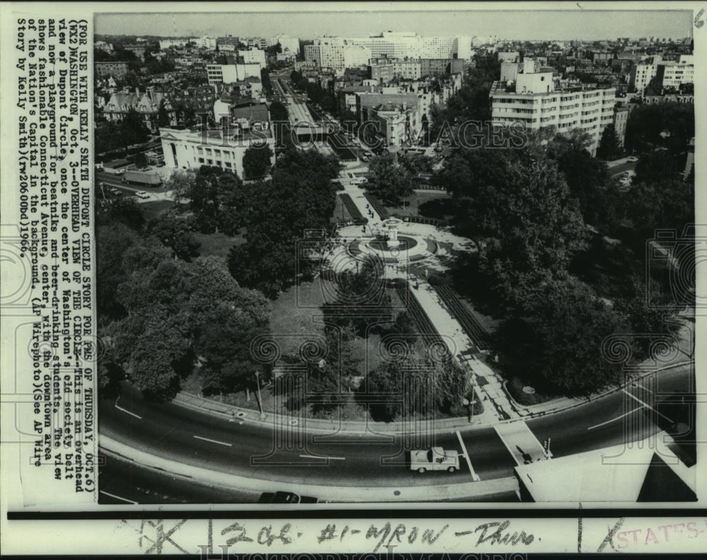 1966 Press Photo Washington D.C. - Overhead View of Dupont Circle- Historic Images