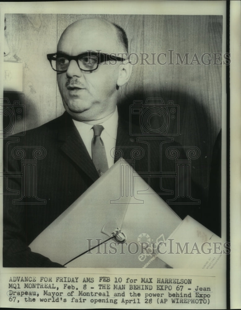 1967 Press Photo Jean Drapeau, Montreal mayor and world&#39;s fair organizer- Historic Images