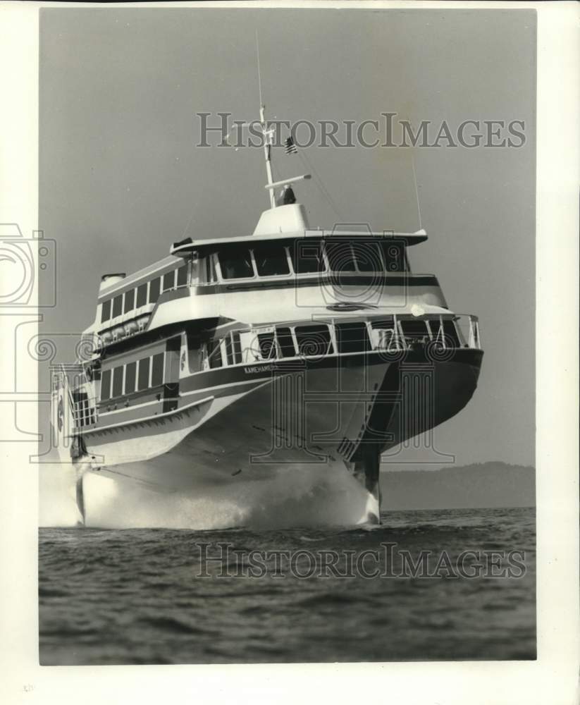 1975 Press Photo Boeing Jetfoil Kamehameha in Washington&#39;s Puget Sound- Historic Images