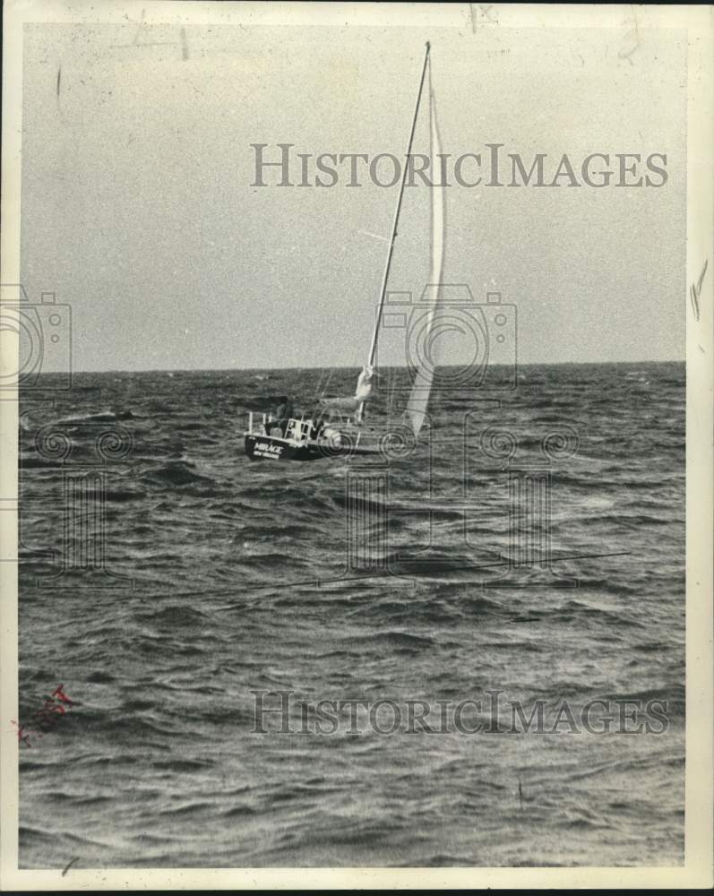 1976 Press Photo Sailboat Sailing on Choppy Waters - not04419