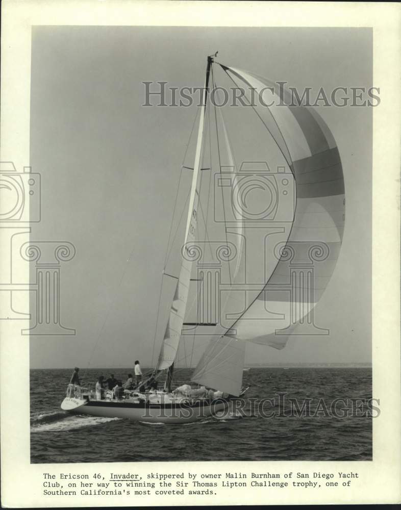 1980 Press Photo Boat Racing - Ericson 46 Invader in Sir Thomas Lipton Challenge- Historic Images