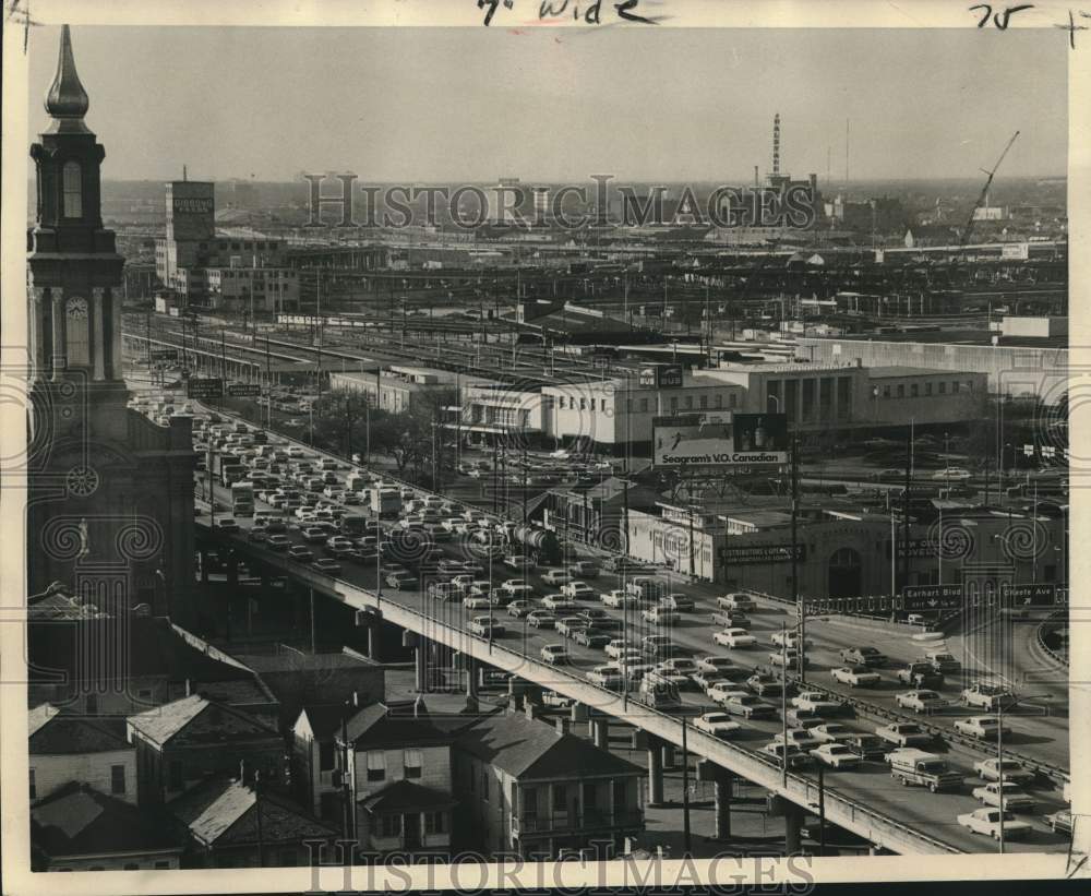 1972 Press Photo Pontchartrain Expressway typical mid-afternoon traffic jam- Historic Images