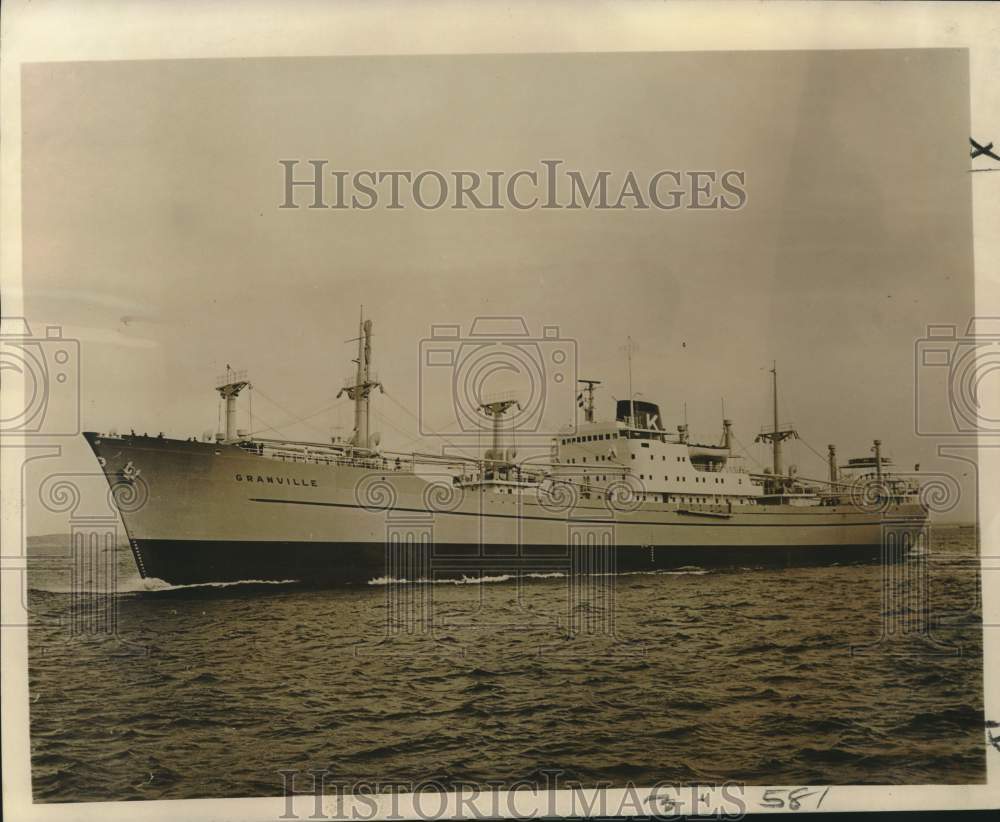 1962 Press Photo MS Granville, Norwegian ship, to sail its maiden voyage- Historic Images