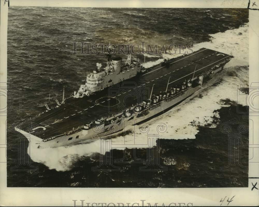 1951 Press Photo The HMS Eagle has just been commissioned by the Royal Navy- Historic Images