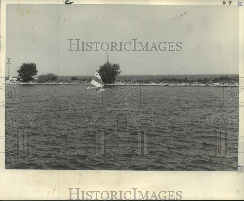 1968 Press Photo Municipal Yacht Harbor boathouse site on Lake Pontchartrain- Historic Images