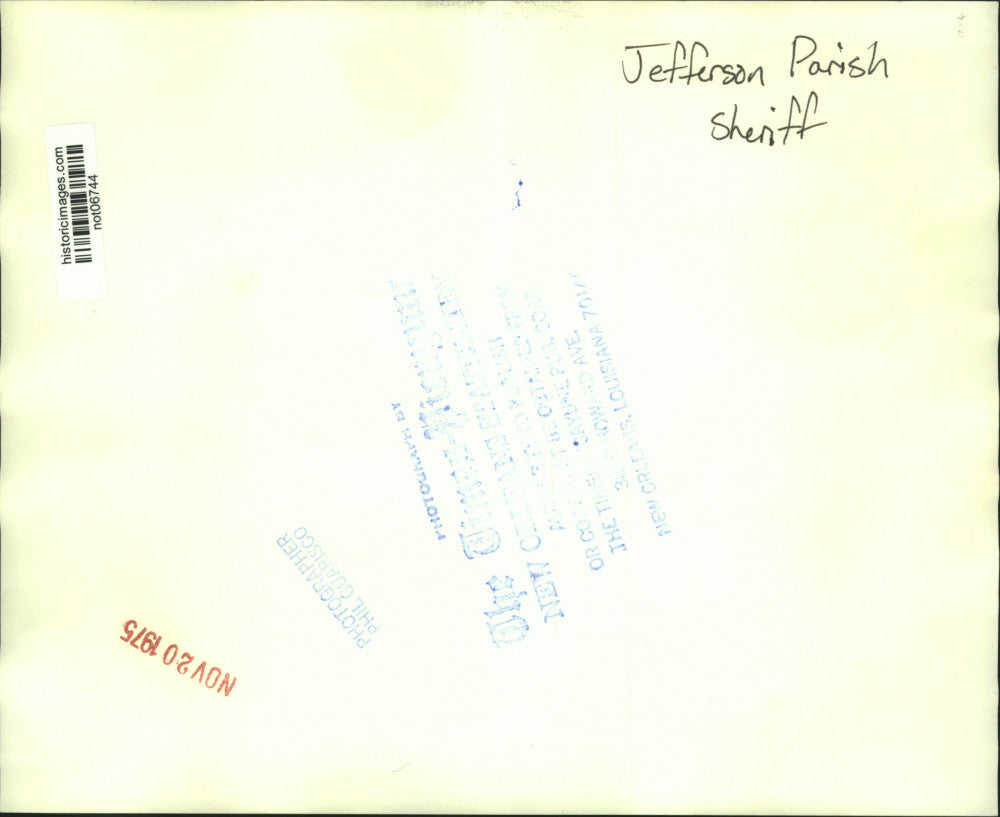 1975 Press Photo Jefferson Parish Sheriff Department's helicopter landing