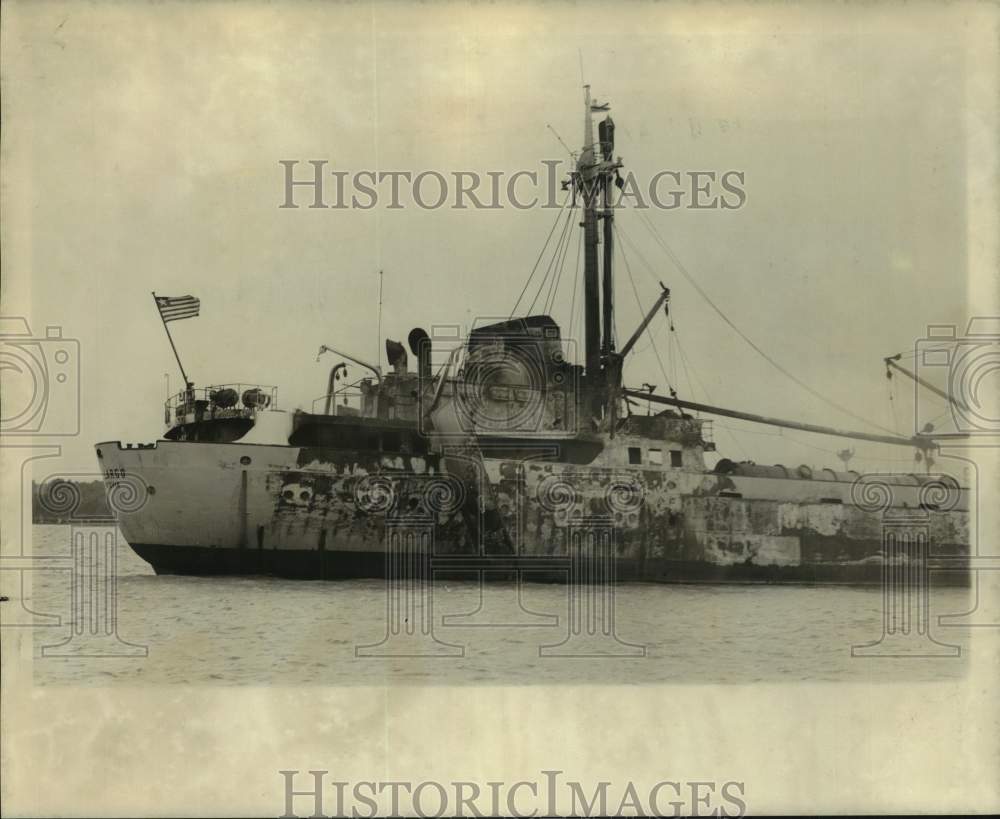 1973 Press Photo Fire damaged 'Key Largo' - not06766