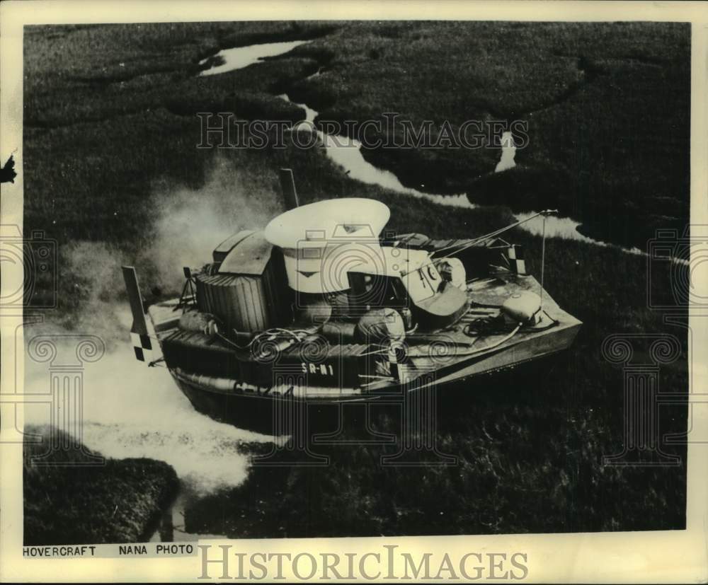 1963 Press Photo Hovercraft SRN-5 glides over salt marsh in England. - not06784- Historic Images