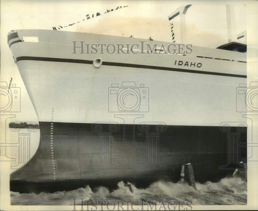 1968 Press Photo S. S. Idaho, ship launching at Avondale Shipyard - not06919