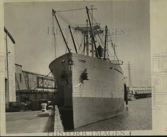 1963 Press Photo The SS Rye docked at the Toulouse street wharf - not07121
