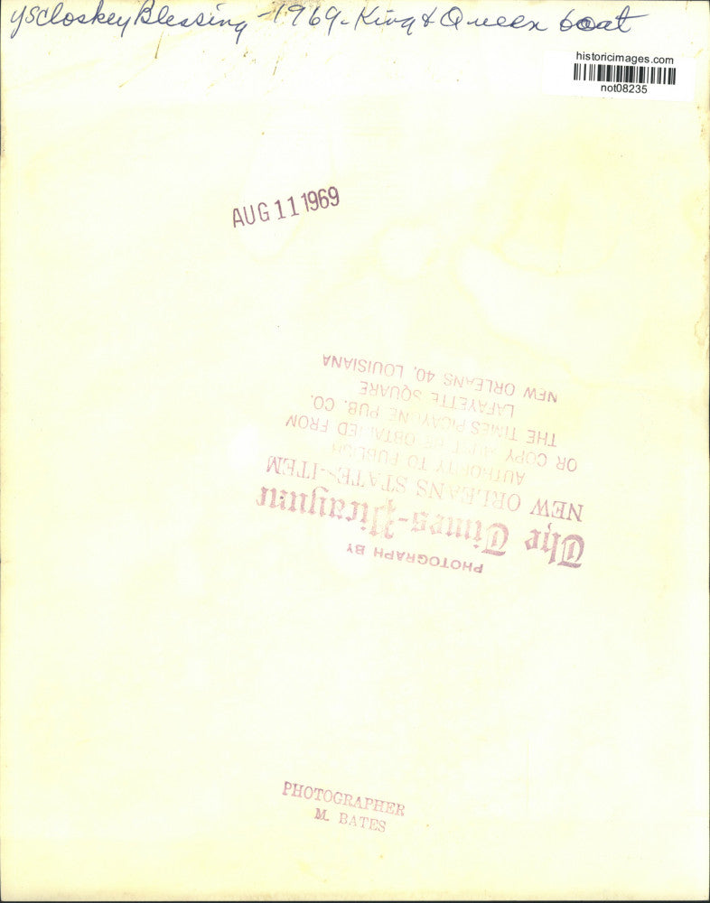 1969 Press Photo Guests aboard Miss Lorraine boat during Yscloskey Blessing