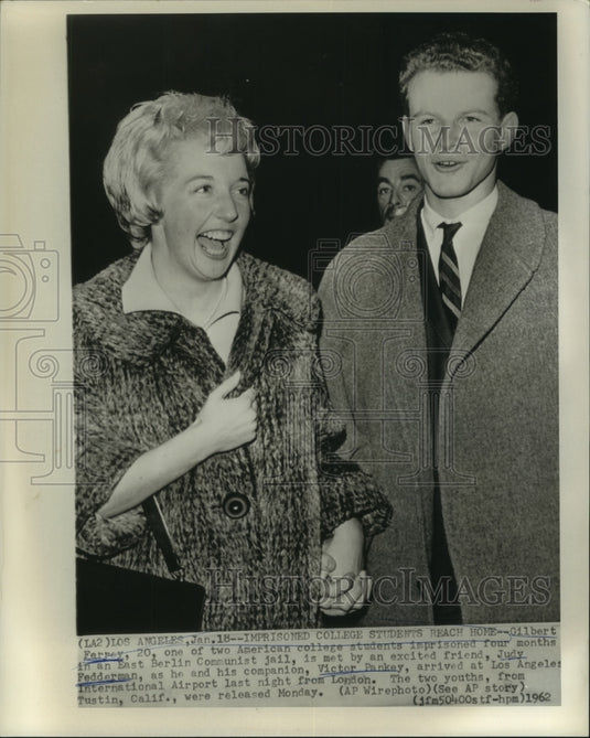 1962 Press Photo Gilbert Ferrey at his release from 4 months, East Berlin Prison