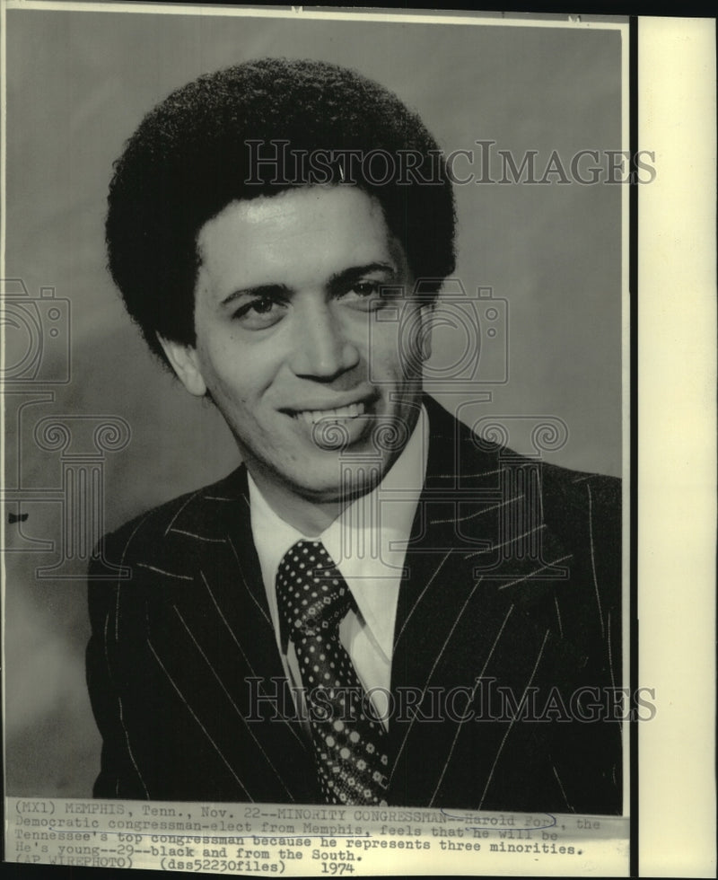 Load image into Gallery viewer, 1974 Press Photo Harold Ford, Democratic congressman-elect from Memphis, TN
