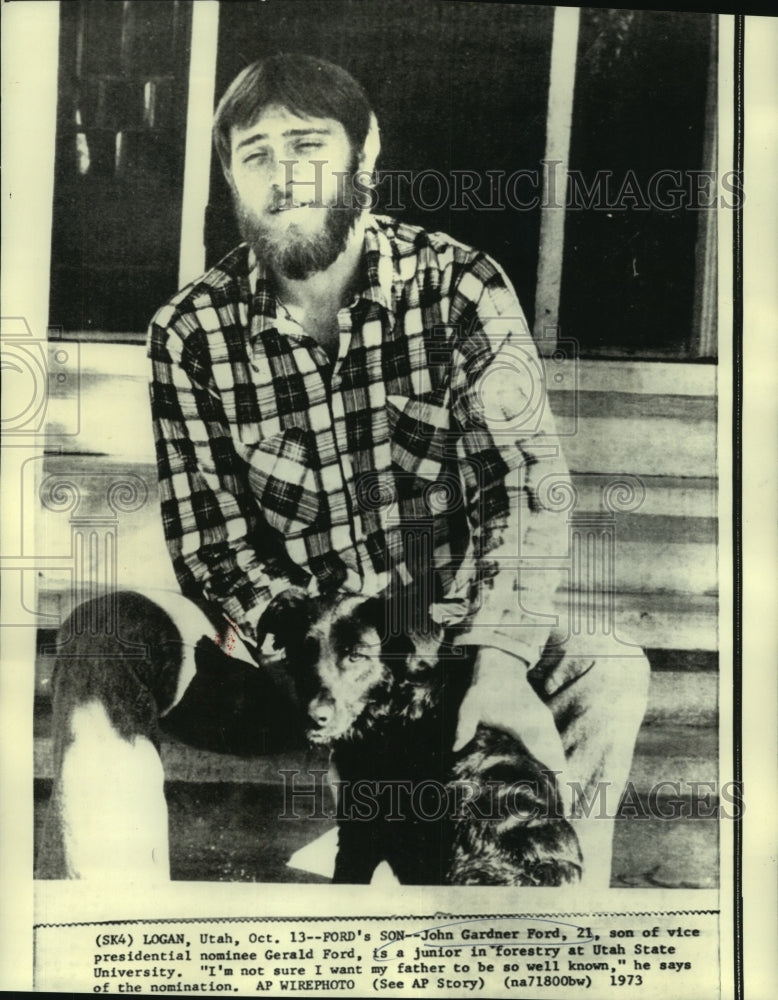 1973 Press Photo John Ford, son of Vice-Presidential nominee Gerald Ford