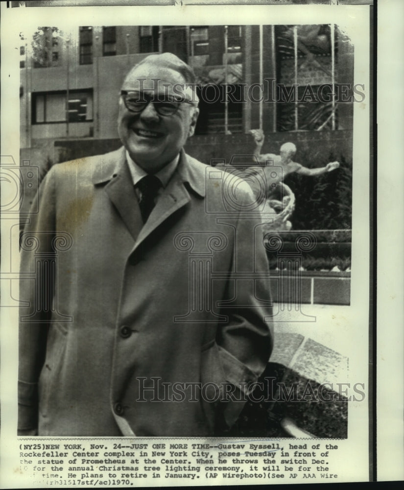 1970 Press Photo Gustav Eyssel, head of Rockefeller Center in New York City.