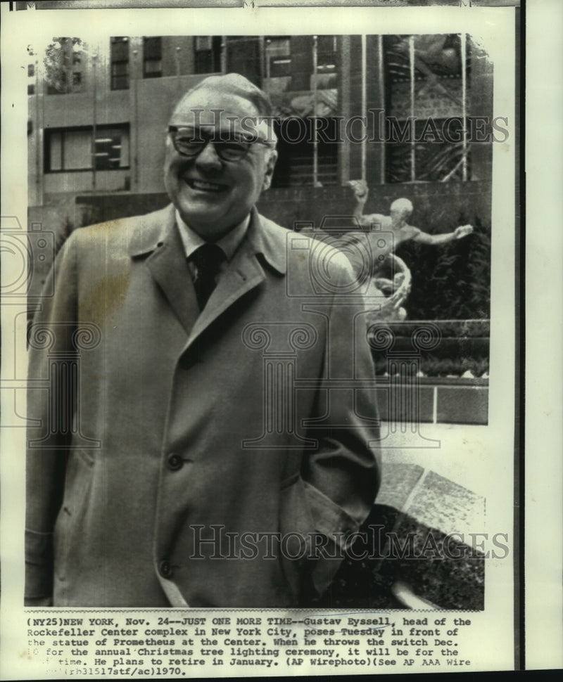 Load image into Gallery viewer, 1970 Press Photo Gustav Eyssel, head of Rockefeller Center in New York City.
