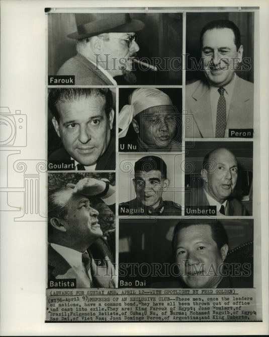 1964 Press Photo Members of Exclusive Club: all have been cast into exile