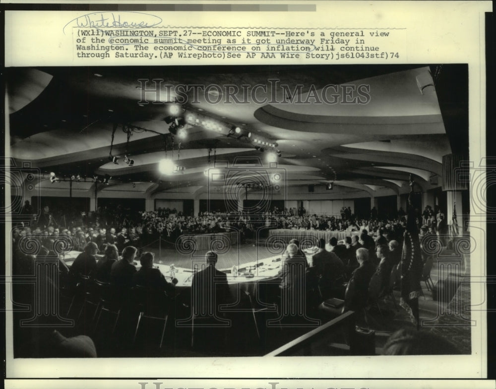 1974 Press Photo Economic Summit meeting in the White House. - now00701