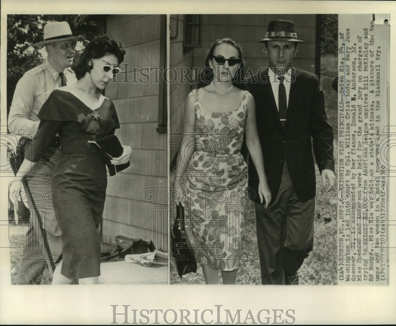 Load image into Gallery viewer, 1960 Press Photo Extortion plot principals: (R) state's witness &amp; (L) defendants
