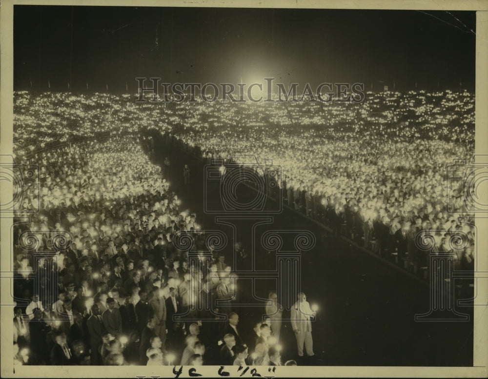 1938 Press Photo Forty thousand candles at Eight National Eucharistic Congress