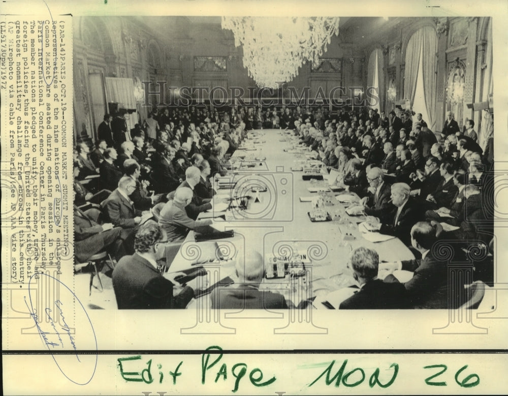 1972 Press Photo The nations of European Common Market meet in Paris.