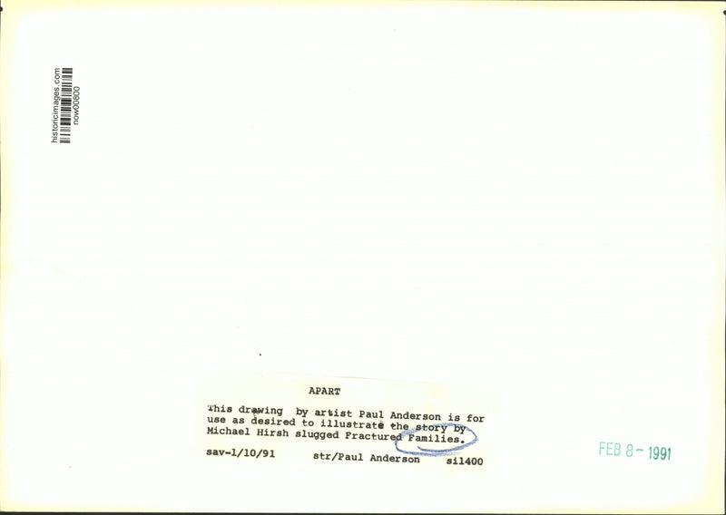 Load image into Gallery viewer, 1991 Press Photo Paul Anderson drawing to illustrate story, Fractured Families
