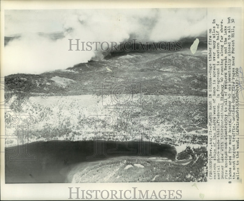 Load image into Gallery viewer, 1960 Press Photo Forest fire eastern slope of Sierra's at Reno &amp; at Forest Hill
