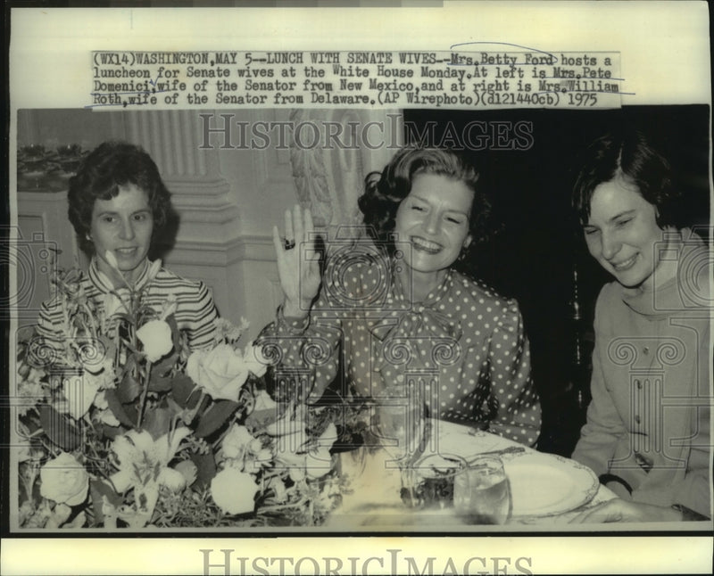 Load image into Gallery viewer, 1975 Press Photo Mrs. Betty Ford hosts luncheon for Senate wives at White House
