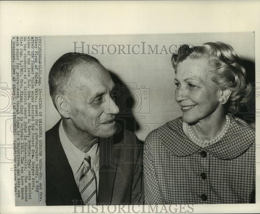 1964 Press Photo Widow of Sen. Robert Kerr marries Olney Flynn, Tulsa, OK