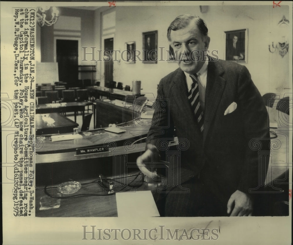 1975 Press Photo Rep. Thomas Foley at House Agriculture Committee hearing
