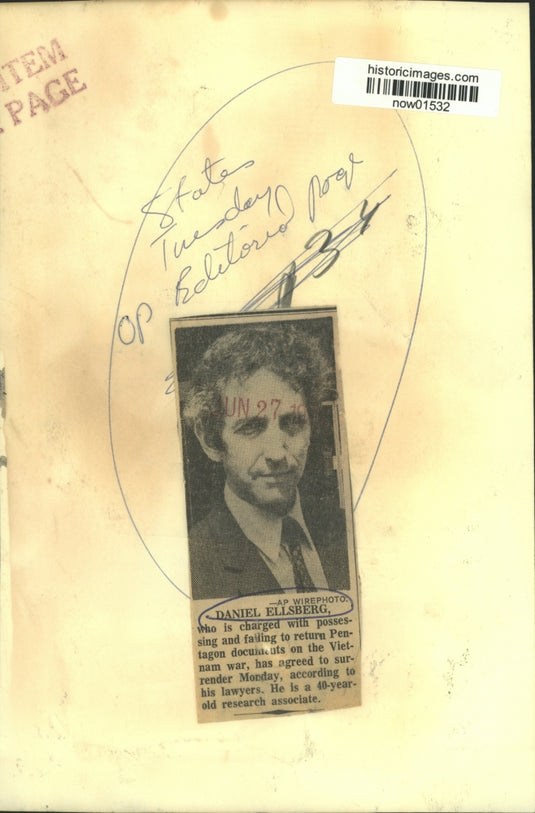 1971 Press Photo Daniel Ellsberg, who has refused to turn over Pentagon papers