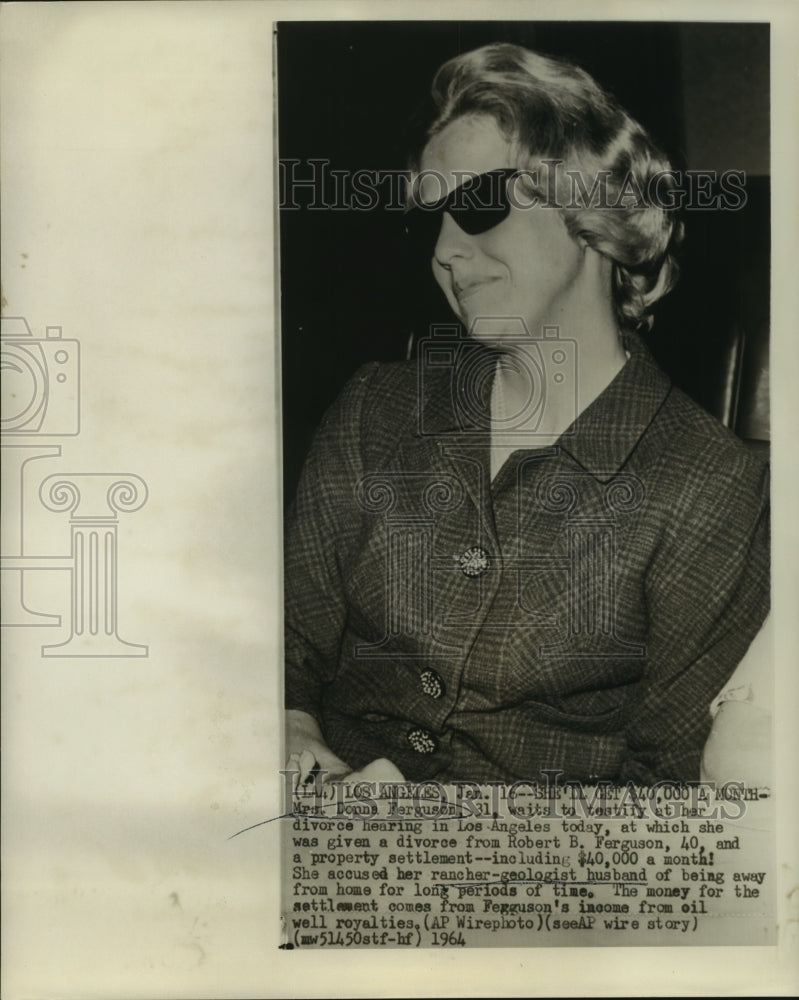 Load image into Gallery viewer, 1964 Press Photo Mrs. Donna Ferguson granted divorce from Robert Ferguson
