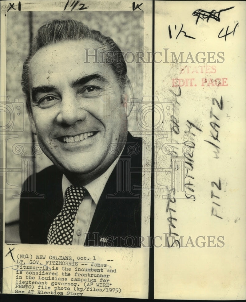 Load image into Gallery viewer, 1975 Press Photo James Fitzmorris, Lt. Gov. of Louisiana - now01971
