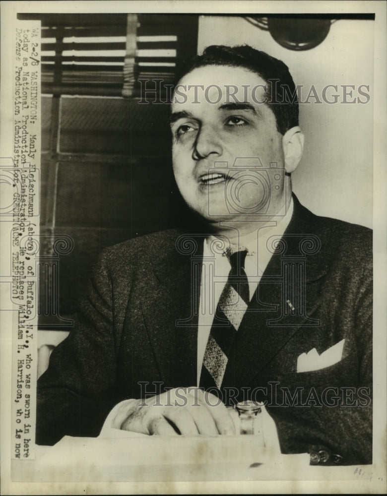 1951 Press Photo Manly Fleischmann, National Production Administrator