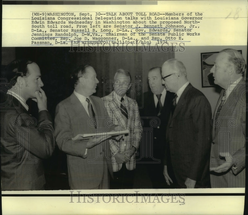 Load image into Gallery viewer, 1974 Press Photo Gov. Edwards &amp; other LA Congressional Delegation in Washington
