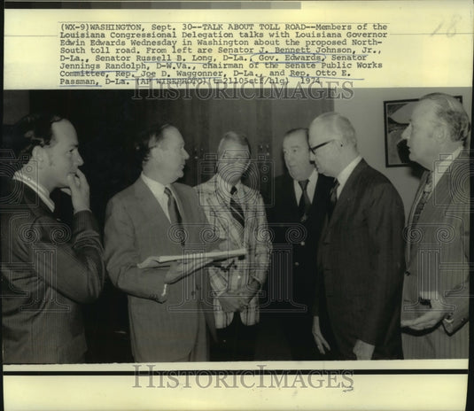 1974 Press Photo Gov. Edwards & other LA Congressional Delegation in Washington