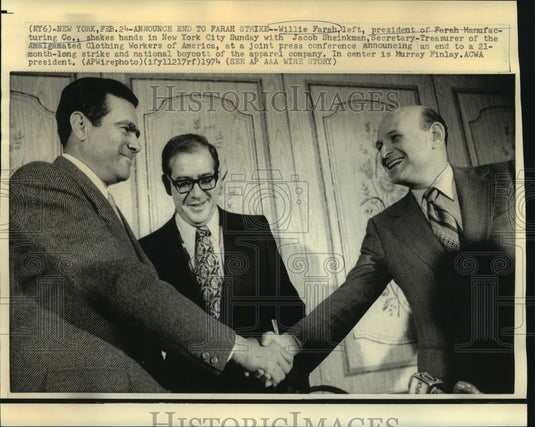 1974 Press Photo Willie Farah of Farah Manufacturing & others in New York