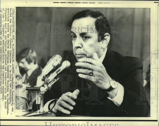 1973 Press Photo Benjamin Fernandez testified at Senate Watergate Committee