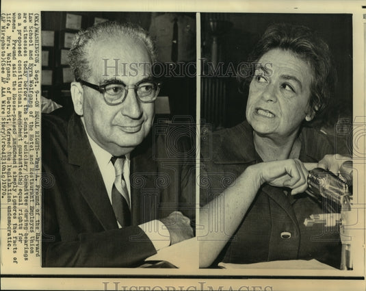 1970 Press Photo Paul Freund & Myra Wolfgang at Senate Judiciary hearing