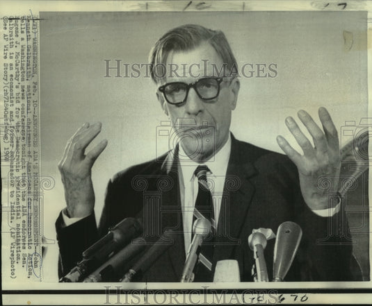 1968 Press Photo John K. Galbraith, chairman of Americans for Democratics