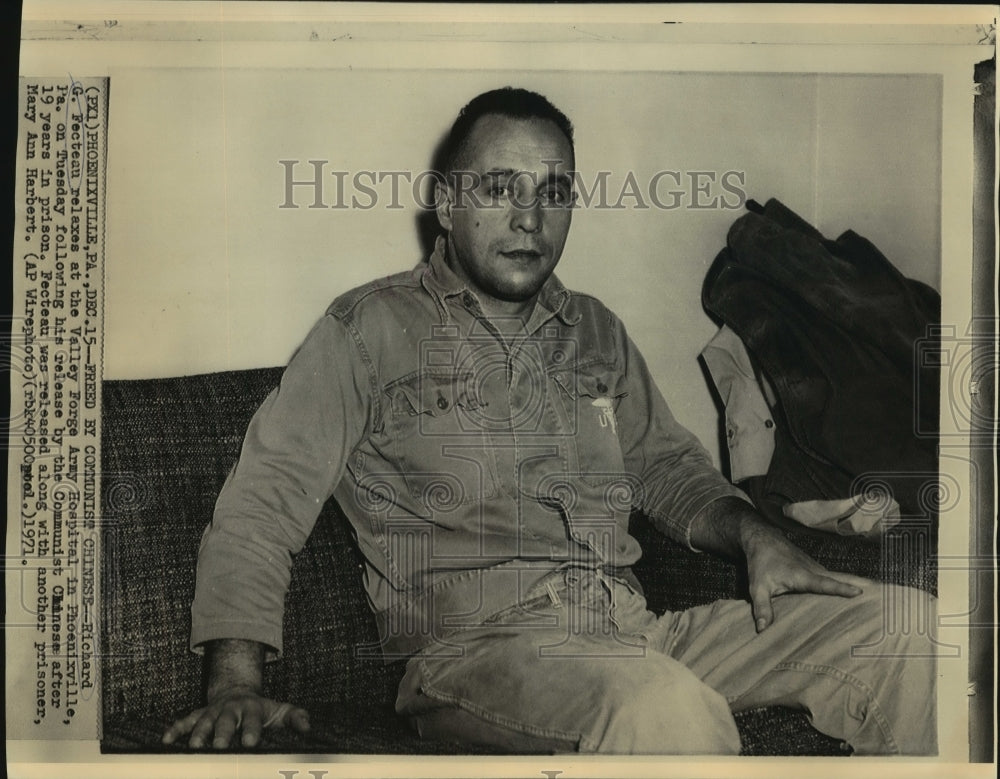 1971 Press Photo Richard Fecteau at Valley Forge Army Hospital in PA - now02604