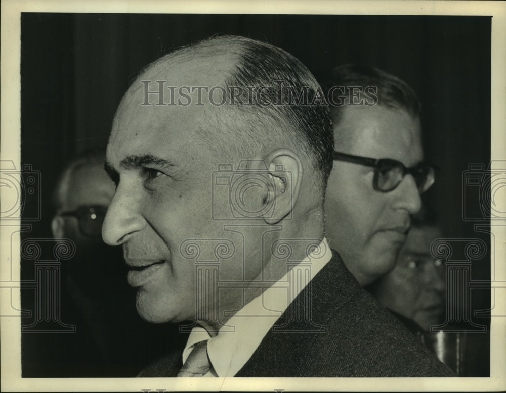 1957 Press Photo Egypt&#39;s Fawzi &amp; Israel&#39;s Abba Eban at United Nation&#39;s reception