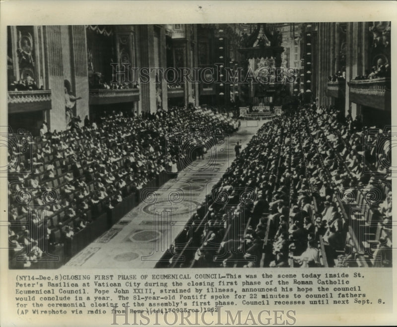 Load image into Gallery viewer, 1962 Press Photo St. Peter's Basilica at Vatican City's Ecumenical Council

