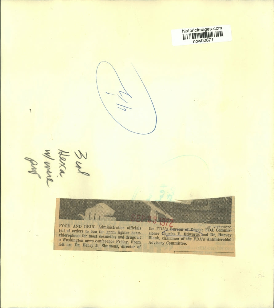 1972 Press Photo Charles Edwards & other FDA officials at news conference